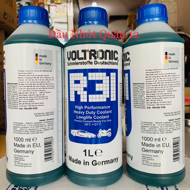 121 Độ Sôi - Nước Làm Mát Động Cơ VOLTRONIC R31 Coolant Đã Pha Sẵn 1 Lit - Made in Germany