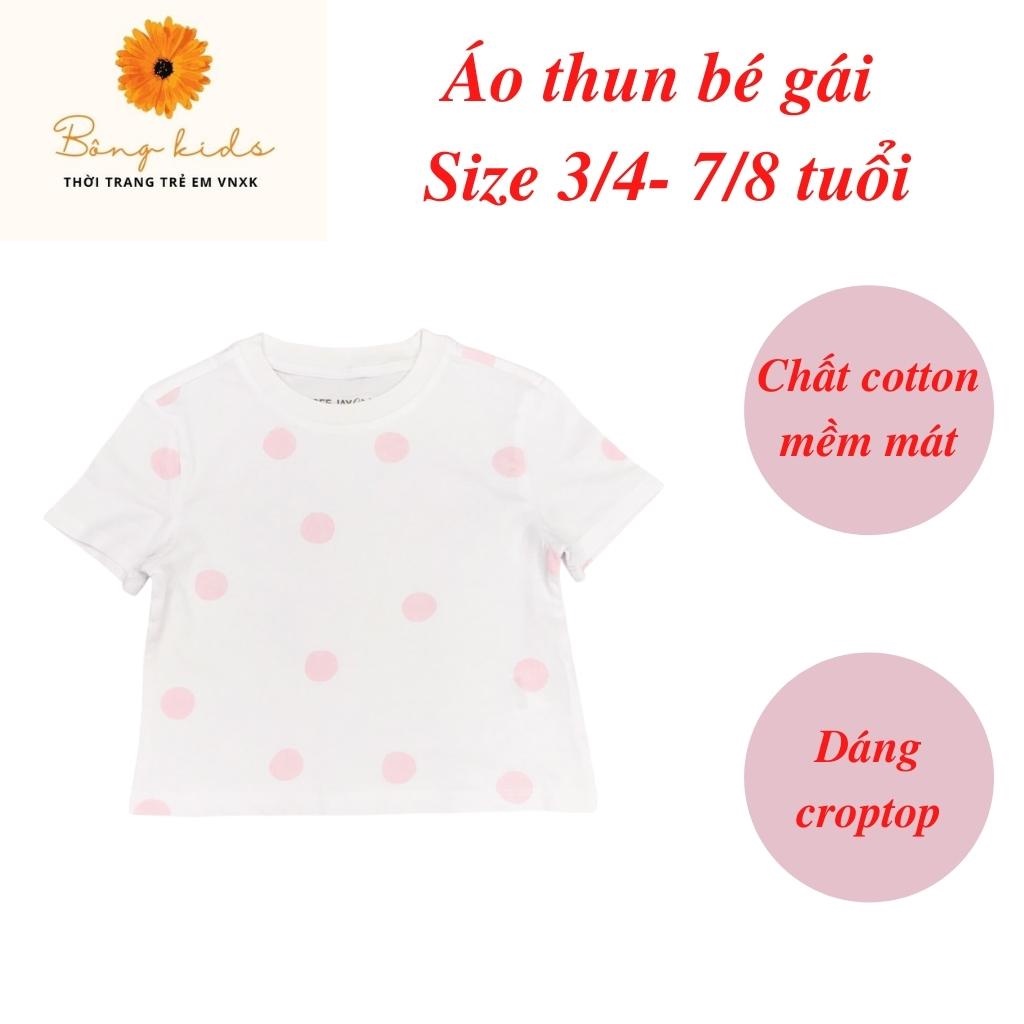 Áo thun cho bé gái, áo phông bé gái chất cotton mềm mát, size 3/4 - 7/8 tuổi - BONGKIDS