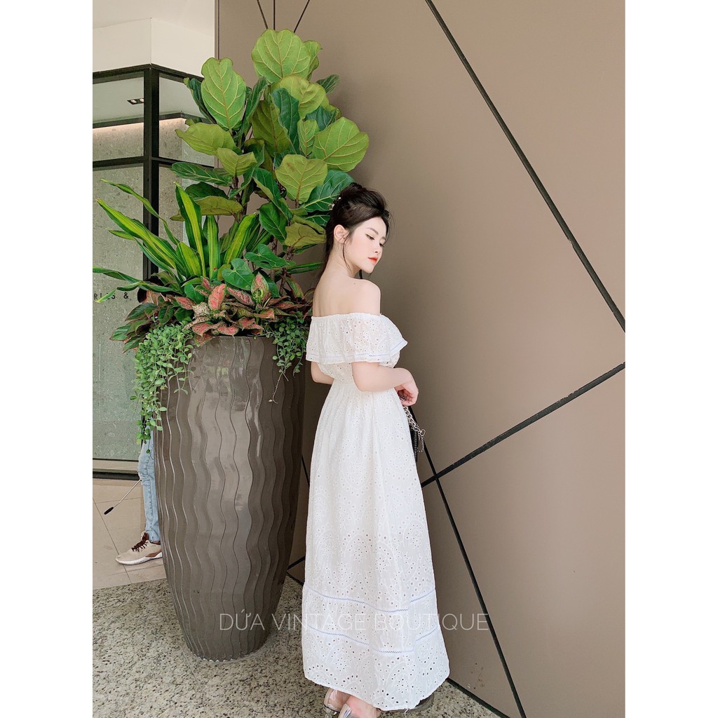 Đầm maxi trễ vai bèo, Chất liệu thô cao cấp 17066 | BigBuy360 - bigbuy360.vn