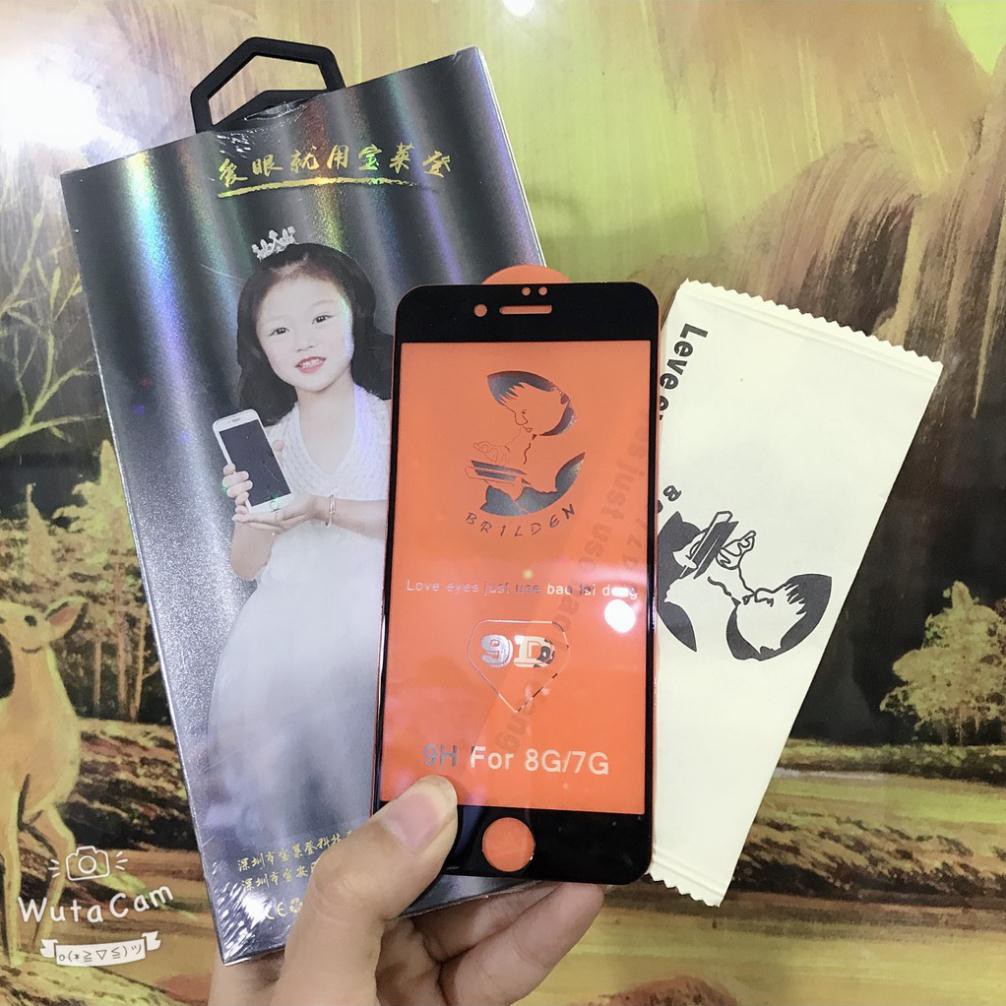 Kính Dán Cường Lực Cô Bé 9D Cao Cấp Iphone 6 đến 11 pro max Bo Viền Mài Cạnh-Độ Cứng 9H
