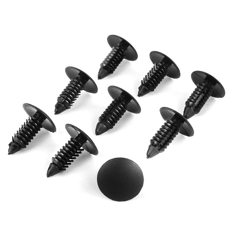 Bộ 100 Đinh Tán Nhựa Màu Đen Tự Động Lắp Ráp Phụ Kiện Nội Thất Xe Hơi