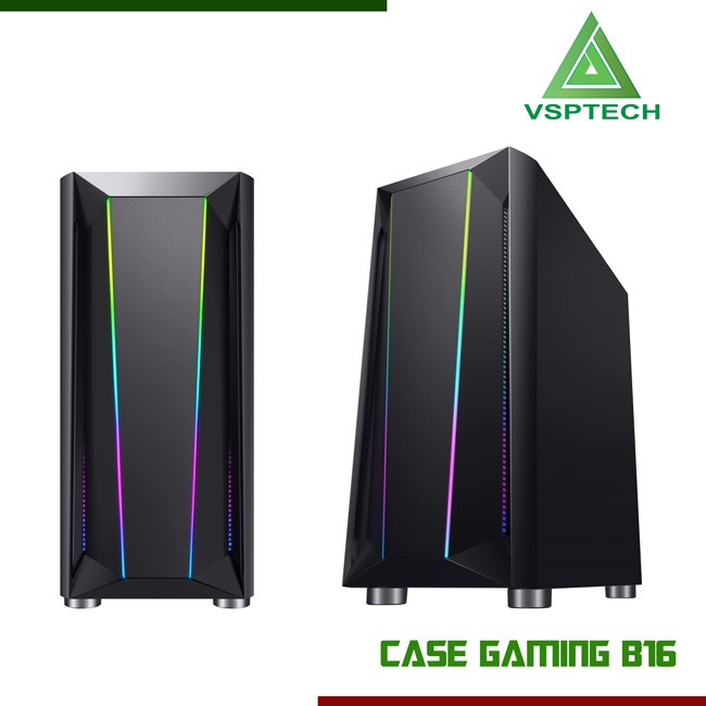 Vỏ máy tính VSP Gaming B16 LED RGB Kính Cường Lực Trong Suốt