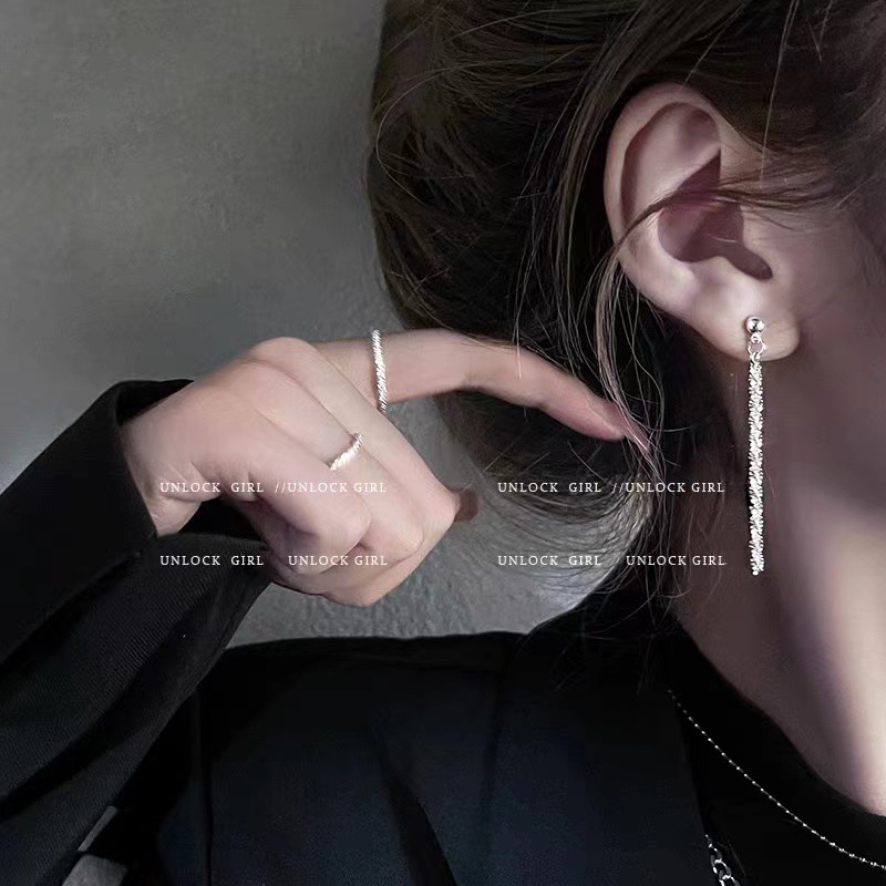 Bông Tai Mạ Bạc 925 Dáng Dài Tua Rua 2022