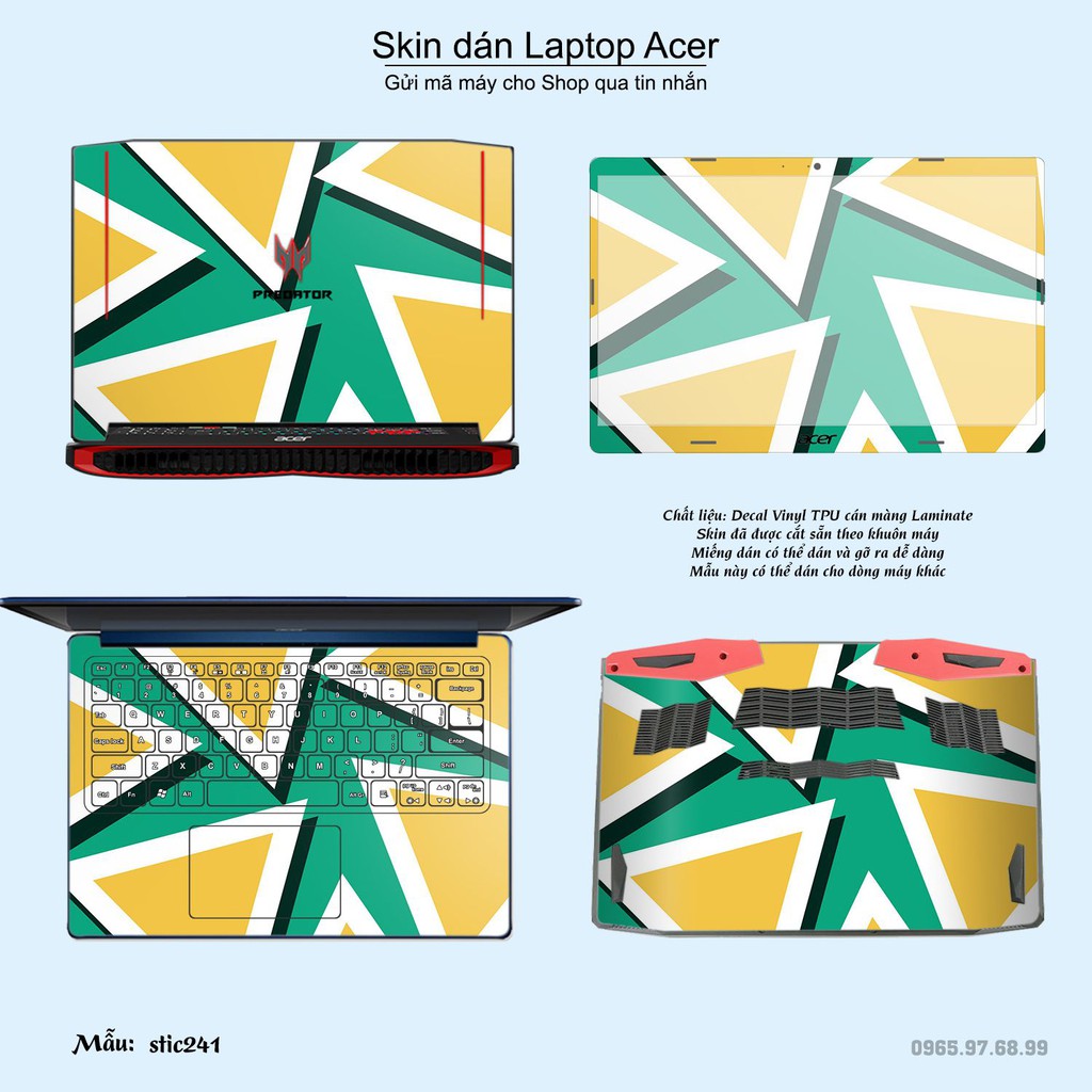 Skin dán Laptop Acer in hình Hoa văn sticker nhiều mẫu 39 (inbox mã máy cho Shop)