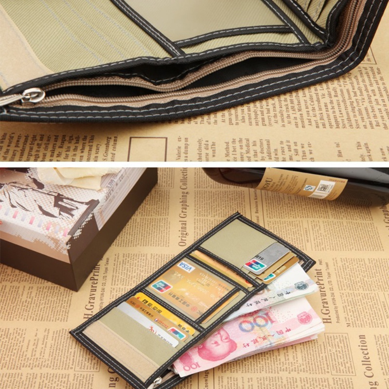 Ví vải canvas có khóa kéo thời trang nhiều màu tùy chọn cho nam