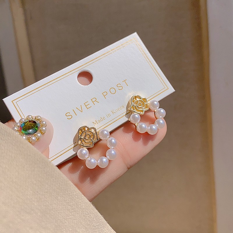 Bông tai ngọc trai nhân tạo bạc S925 sang trọng cao cấp phong cách thời trang Hàn Quốc cá tính xu hướng 2021