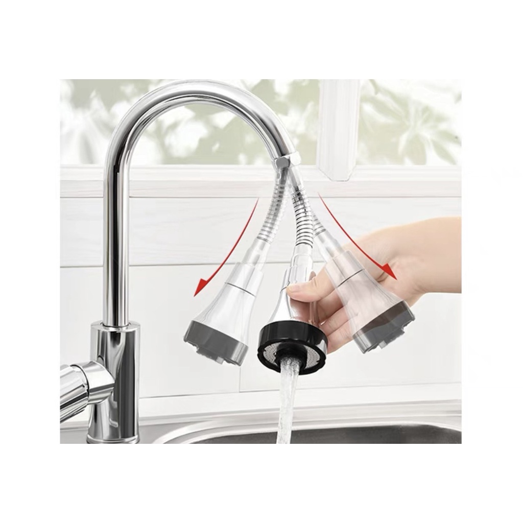 Đầu nối vòi rửa bát dây lò xo inox 304 cố định được xoay 360 độ tăng áp 2 chế độ nước đầu vòi rửa bát Debas