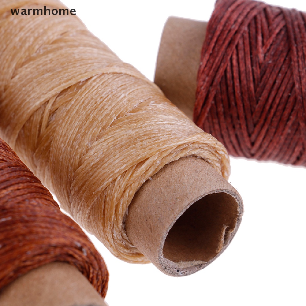 Warmhome 50m/Roll Leather Sewing Flat Waxed Thread Wax String Hand Stitching Craft 150D RFT