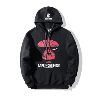 Áo Hoodie Tay Dài Dáng Rộng In Chữ AAPE x One Piece Cá Tính