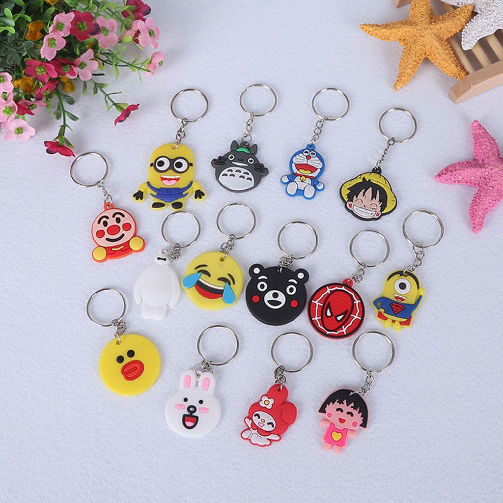 Móc khóa silicon mini nhiều hình cute Lch