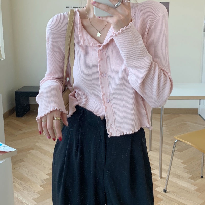 Áo khoác Cardigan dệt kim dài tay thiết kế mới thời trang mùa thu theo phong cách hàn quốc cho nữ