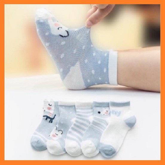 [ 05 đôi 05 hình ] vớ hình thú cho bé sơ sinh - set 05 đôi tất trẻ em cotton cao cấp