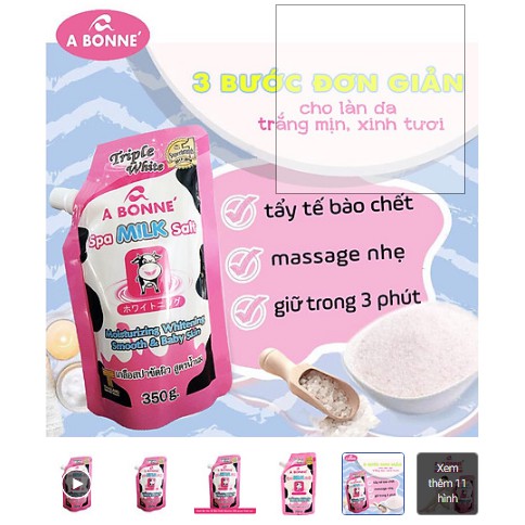 Muối Sữa Bò Tắm Lạnh A BONNE’ Trắng Da Tẩy Thâm CHUẨN THÁI LAN 350 Gr | BigBuy360 - bigbuy360.vn