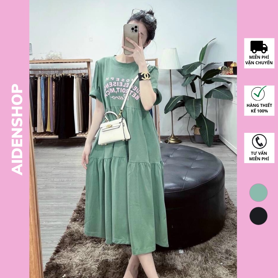Váy bầu xinh cotton Aidenshop đầm bầu thời trang cao cấp mùa hè thiết kế