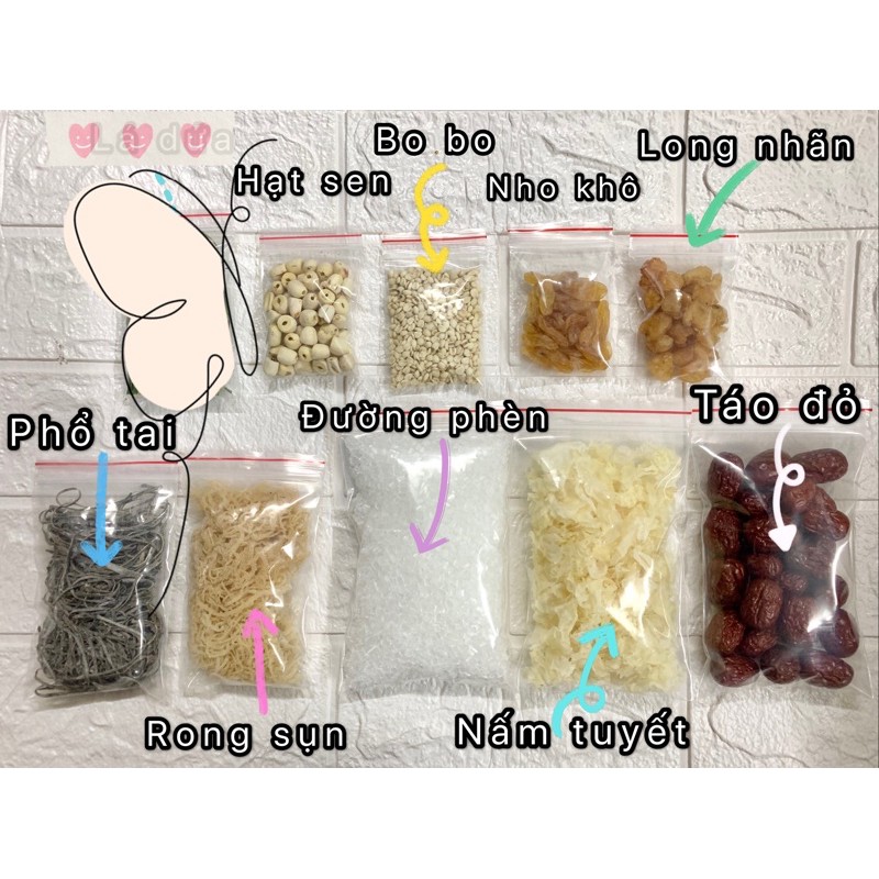 Set 9 vị nấu chè sâm bổ lượng - gói 400g