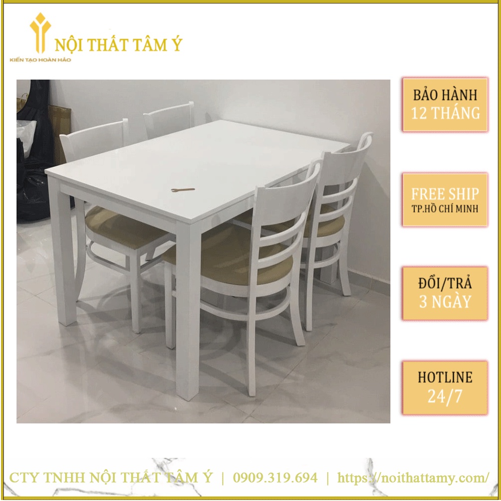 Bộ Bàn Ăn Cabin 4 ghế ✌FREE SHIP HCM✌ Bộ bàn ăn Cao Cấp Thương hiệu Nội Thất Tâm Ý
