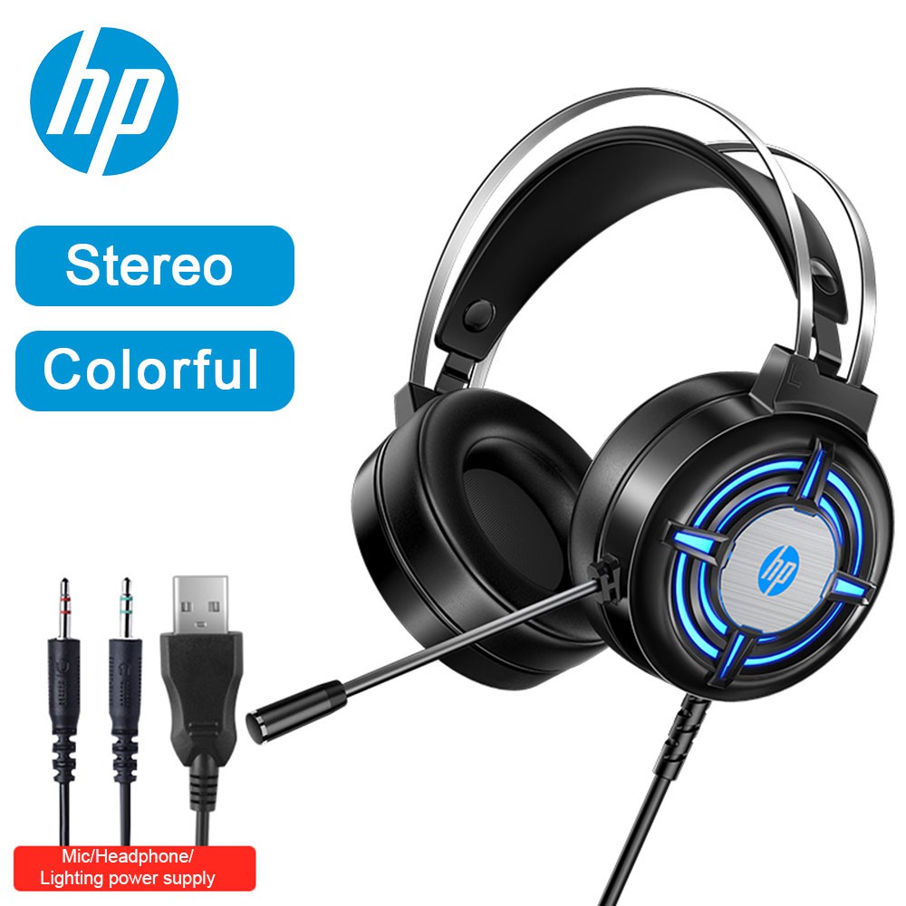 Tai Nghe Gaming Chụp Tai Headphone Có Dây HP H120G - Tai Nghe Nhạc Có Mic Máy Vi Tính Laptop