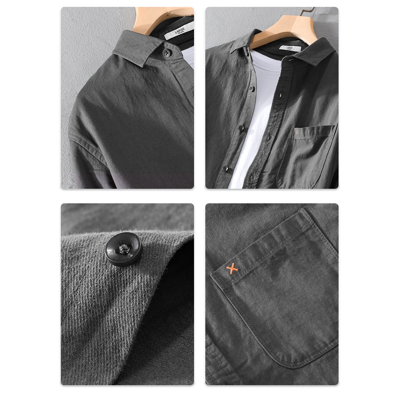 Áo Sơ Mi Cotton Tay Dài Đơn Giản Thời Trang Cho Nam