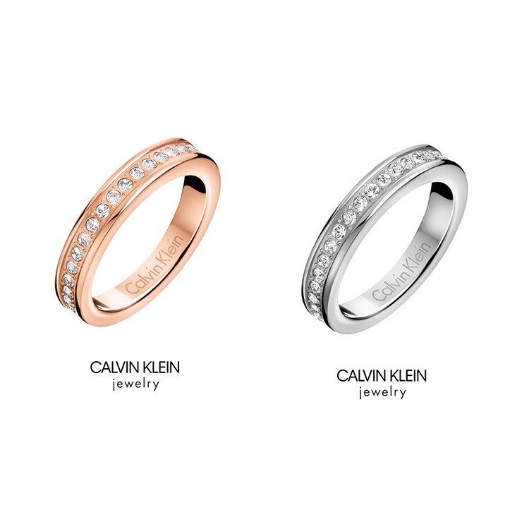 Nhẫn cặp đôi CK Calvin Klein Hook Rose Gold Ring - Nhẫn CK Authentic Fullbox, thẻ tag, bill check Code
