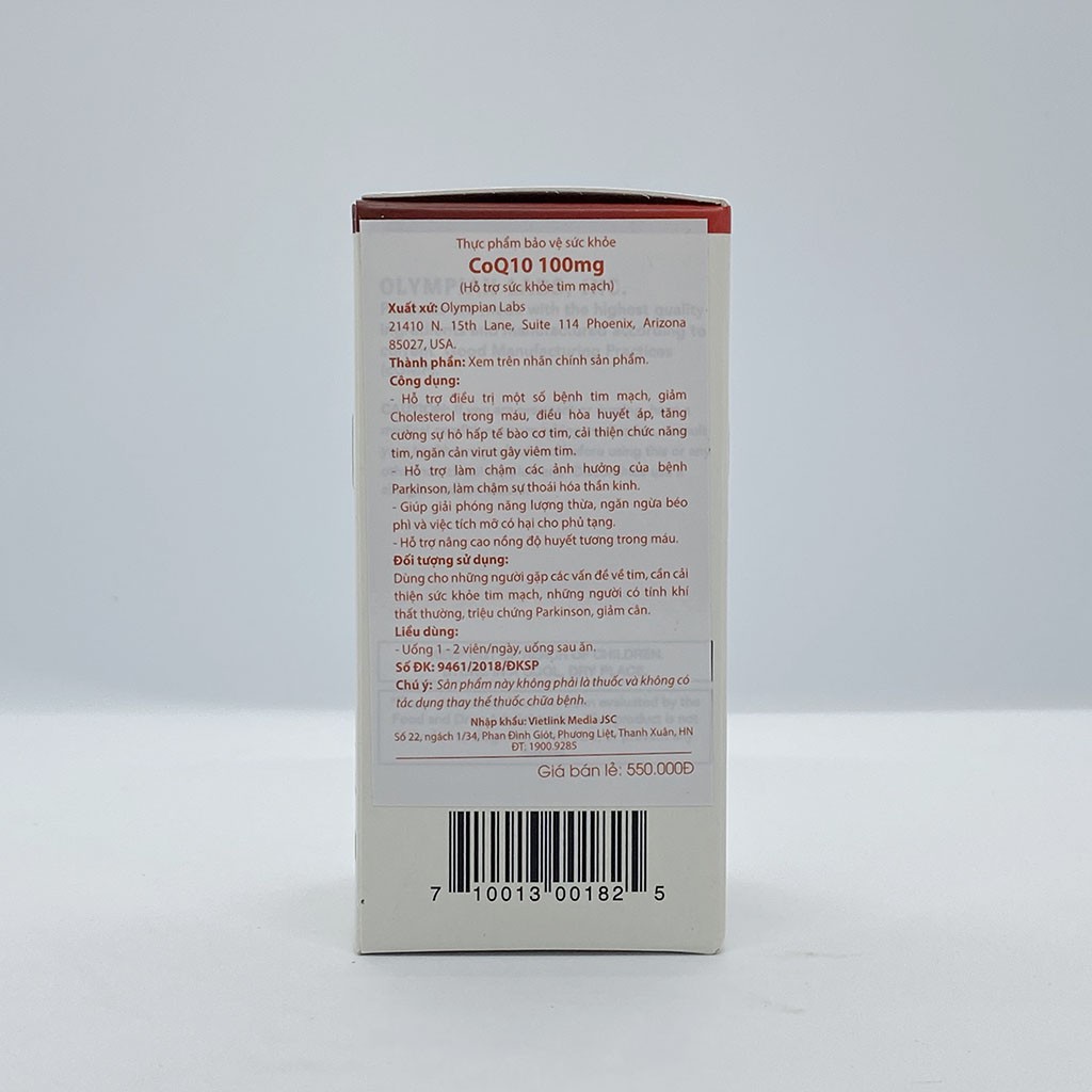 Olympian Labs CoQ10 100mg hộp 60 viên - Viên uống chăm sóc sức khỏe tim mạch