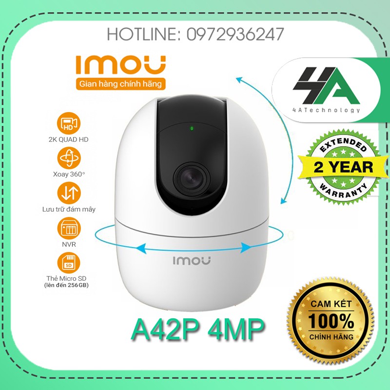 Camera wifi không dây, camera gia đình imou 2MP 4MP 2K (XOAY 360), IMOU Ranger A22EP A42P, đàm thoại 2 chiều (Dahua VN)