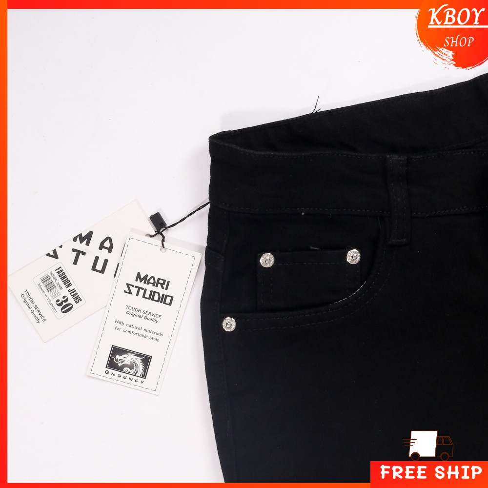 Quần jeans nam đen, quần bò ống suông ôm cao cấp vải mềm mịn hợp dáng - QJ09/QJ30