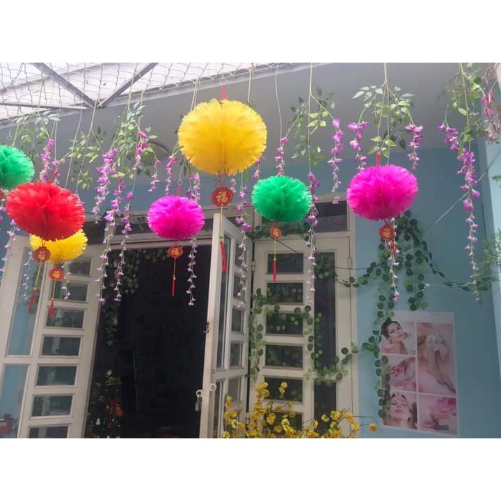 Đèn lồng treo đủ màu ngoài trời, trang trí tết