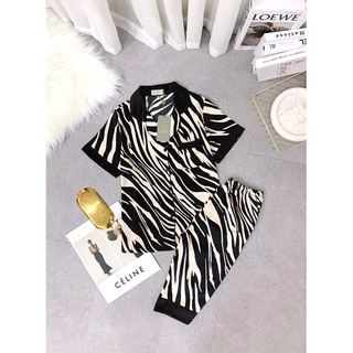 bộ lụa ngắn tay hãng sam choco áo ngắn tay quần lửng bộ mặc nhà đẹp bộ pijama cao cấp