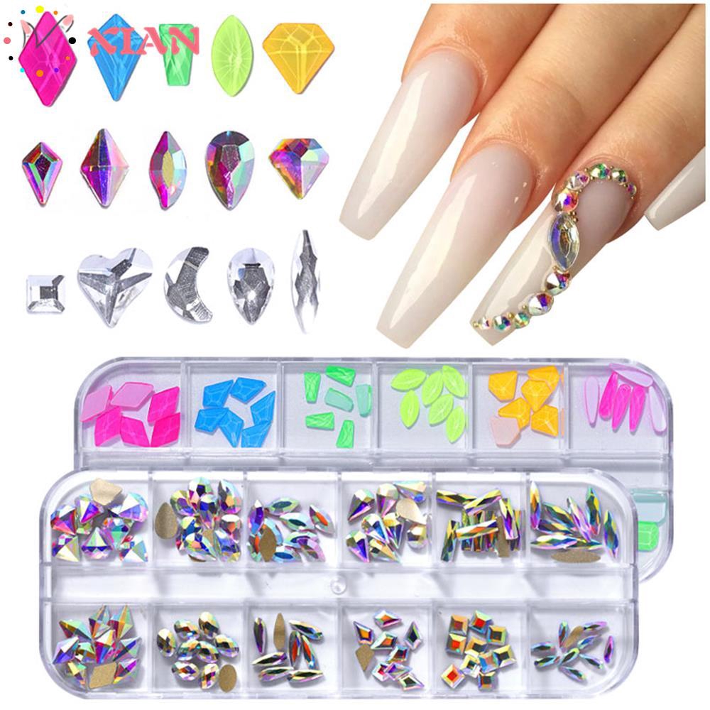 [Hàng mới về] Hộp phụ kiện trang trí móng tay 12 ngăn thời trang sành điệu cho nữ