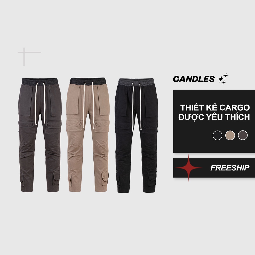 Quần cargo nam túi hộp Multi Pocket Candles Studio