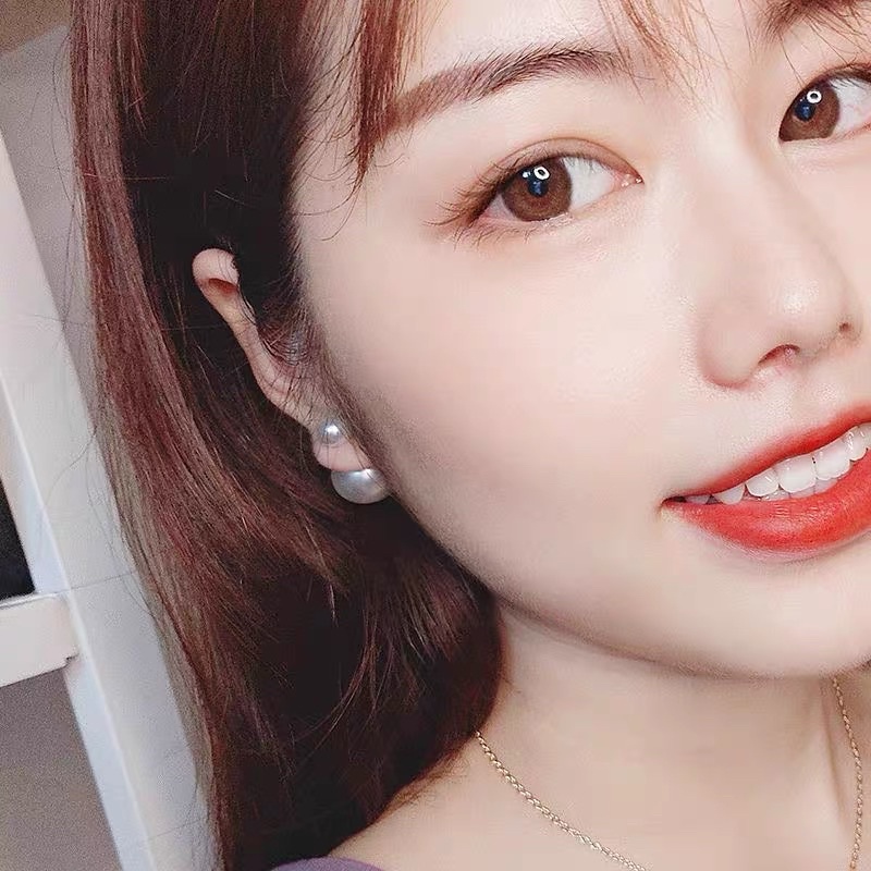 Bông tai bạc hạt trai đôi nhân tạo chị em DaLiA Jewelry khuyên tai hạt châu sang trọng