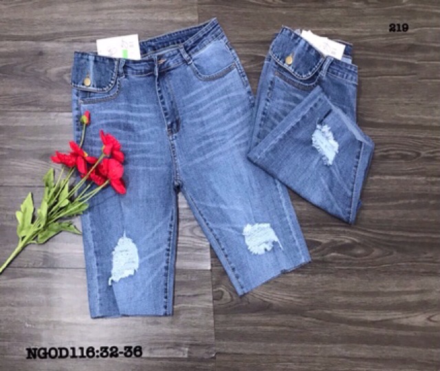 Bigsize 55 đến 85 ký quần jean ngố 7 tấc giãn