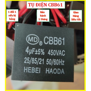 Tụ điện quạt CBB61, 1,5uF, 2uF, 2,5uF, 3uF, 4 uF (400V, 450V) - Tụ quạt bàn, quạt trần, quạt treo tư