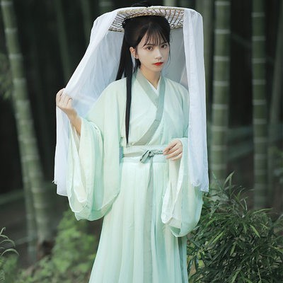 Bản gốc chính hãng giá bắp cải tấn Hán phục nữ mùa thu mùa đông Wei Jin Trung Quốc phong cách cổ áo áo với eo váy ba mản