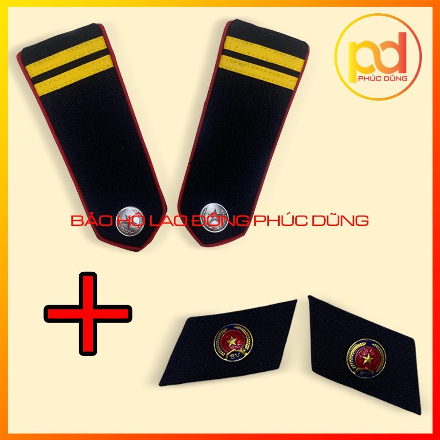 Combo cầu vai và ve áo đồng phục bảo vệ chuyên nghiệp, siêu rẻ, tiết kiệm khi mua chung, thiết kế đúng quy định
