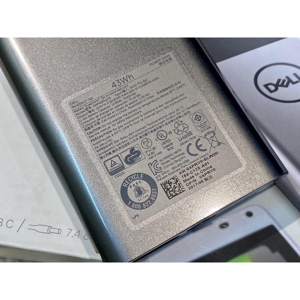 Pin sạc dự phòng Dell Hybrid Adapter 45W + Power Bank 43WH model PH45W17