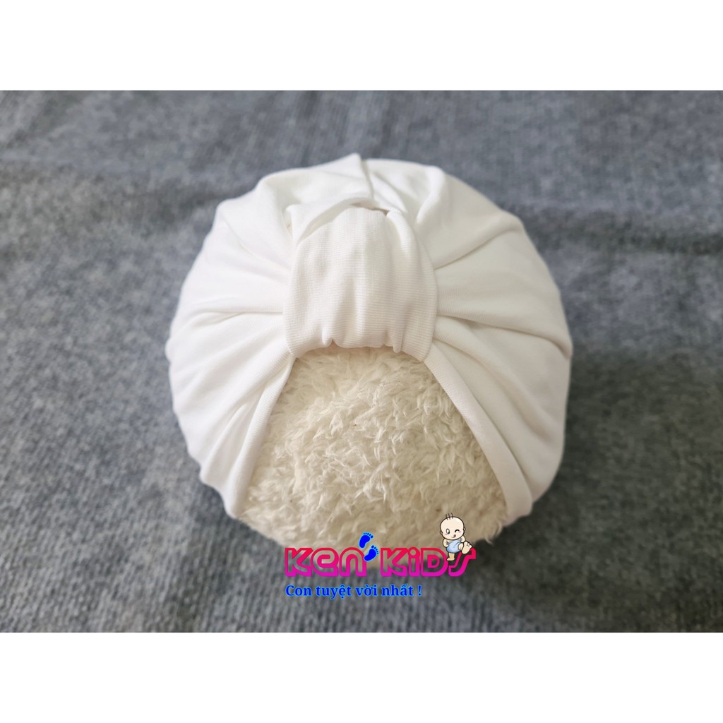 (5-10kg) Nón mũ Turban kiểu Ấn cho bé - màu trắng