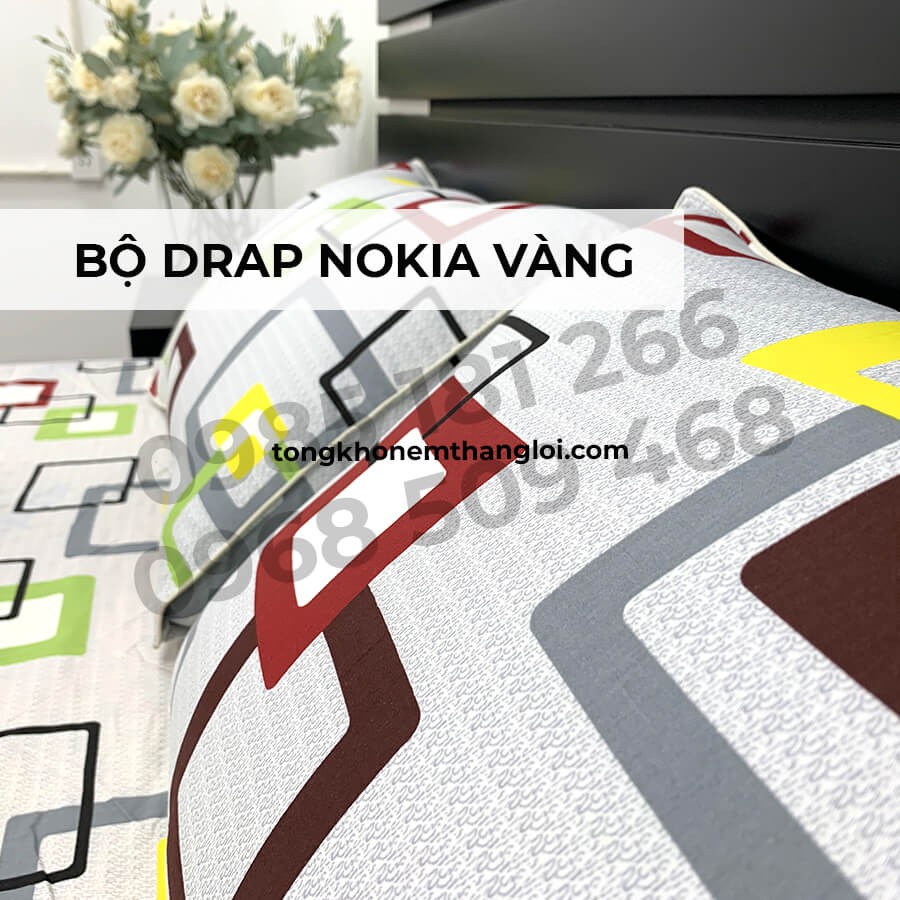 [Ảnh Thật] Nokia Vàng - Bộ Drap Cotton 4 món Thắng Lợi Chính Hãng