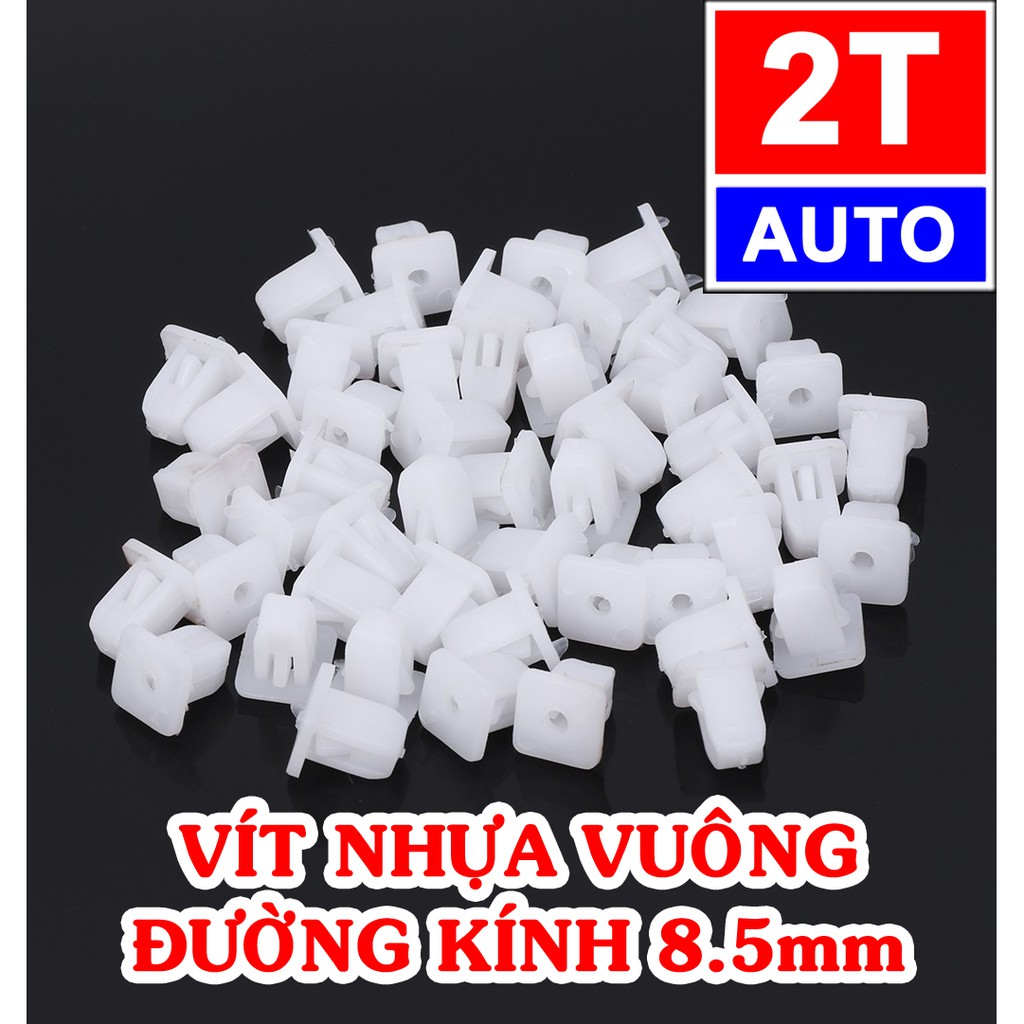 Bộ 10 đinh tán, chốt vít nở vit nhựa vuông  8.5mm Loại chuyên dùng cho xe hơi ô tô-đường kính vít 8.5mm:   SKU:200