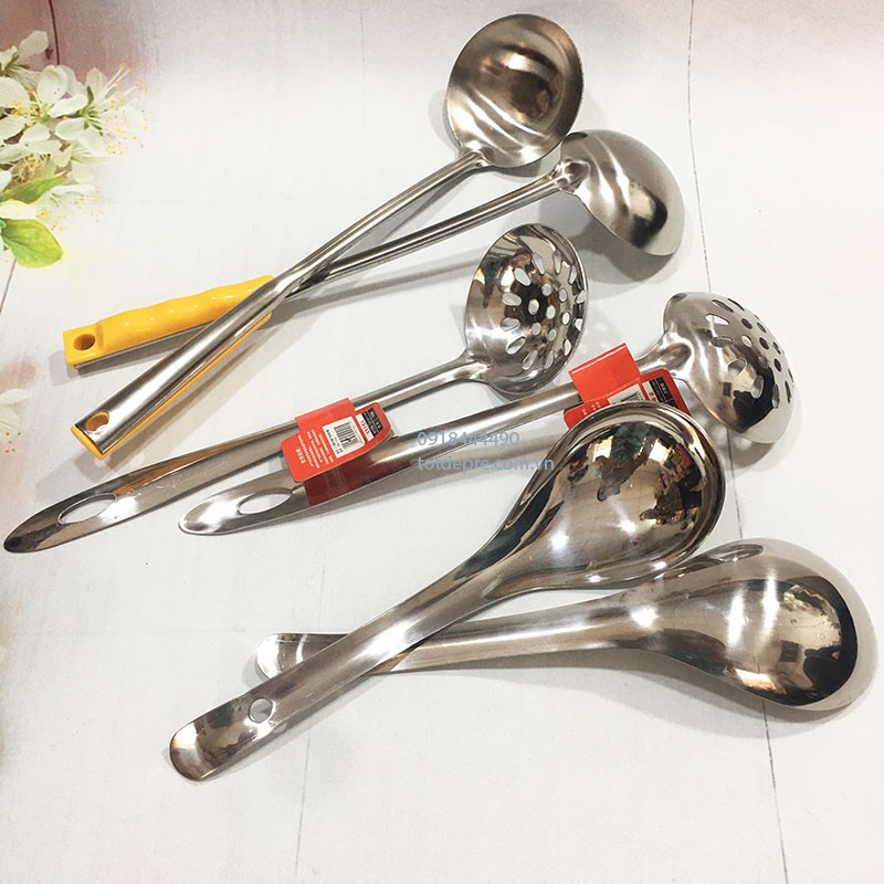 Muôi canh inox , muỗng canh , muôi thủng inox 304 hàng loại 1