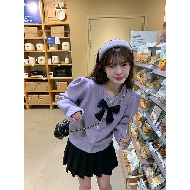 Áo khoác cardigan dệt kim Xiaozhainv phong cách Hàn Quốc xinh xắn thời trang cho nữ