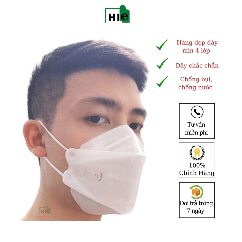 Khẩu trang y tế 4 lớp, bịch 10 chiếc loại KF94 chính hãng Phúc An có kẹp mũi chống bụi nước.