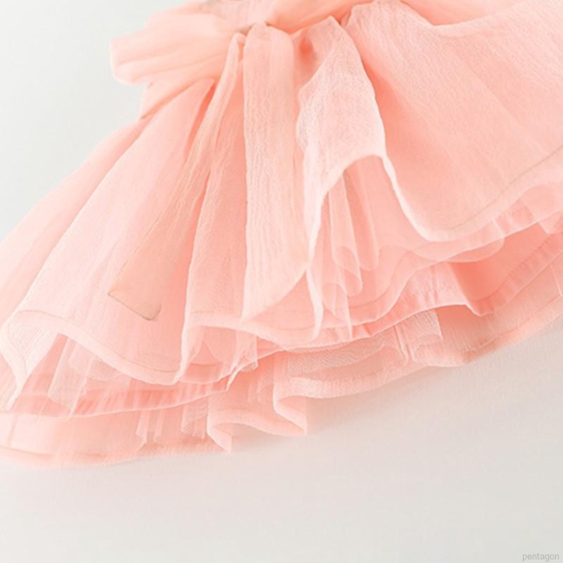 Đầm bé gái thắt nơ eo