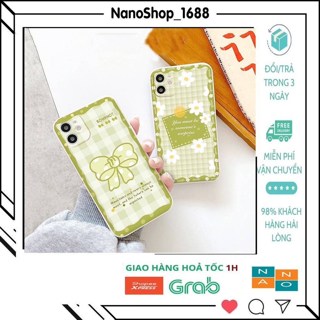 Ốp Lưng Iphone Cạnh Vuông, Bảo Vệ Camera In Hình Nơ,Hoa ip 7Plus,8Plus,x,xs,xsmax,11,11promax,12,12promax,13,13promax
