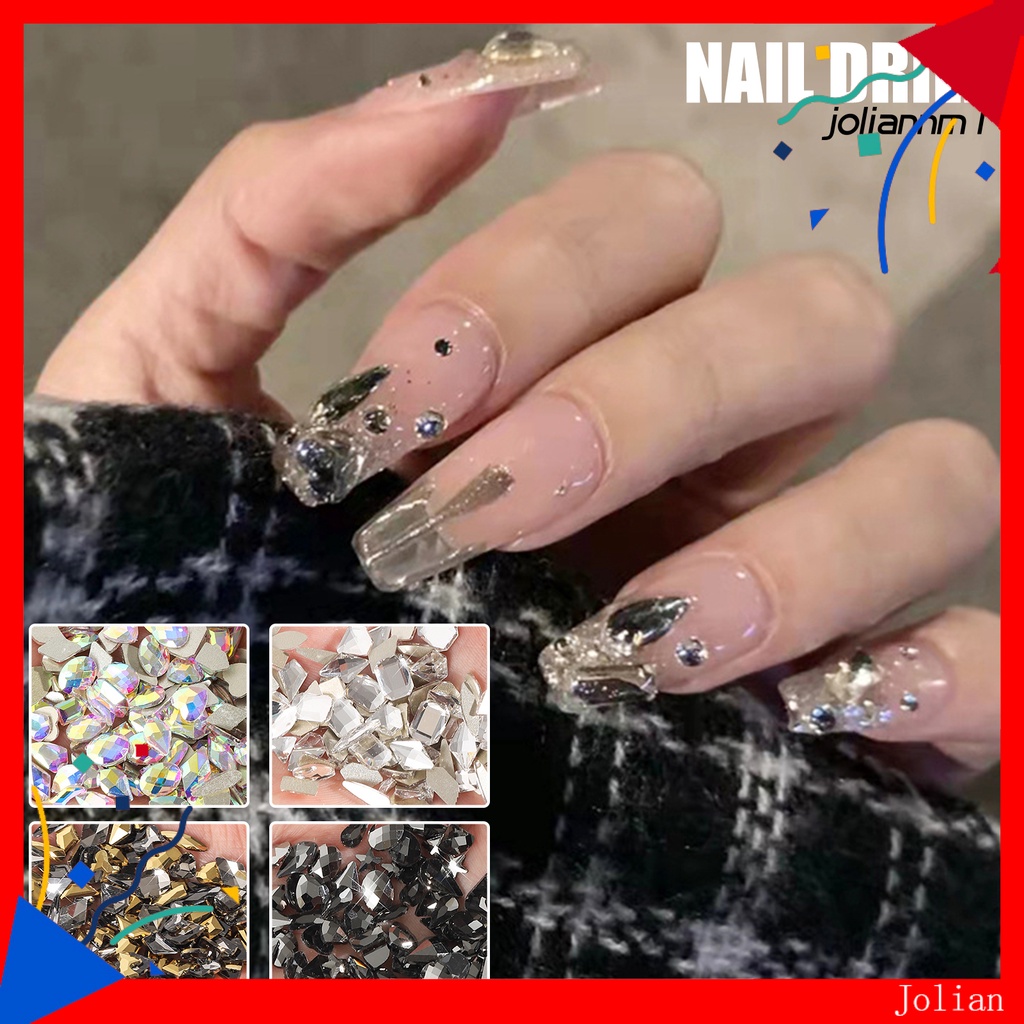 Set 100 Viên Đá Trang Trí Móng Tay Nhiều Màu Đẹp Mắt