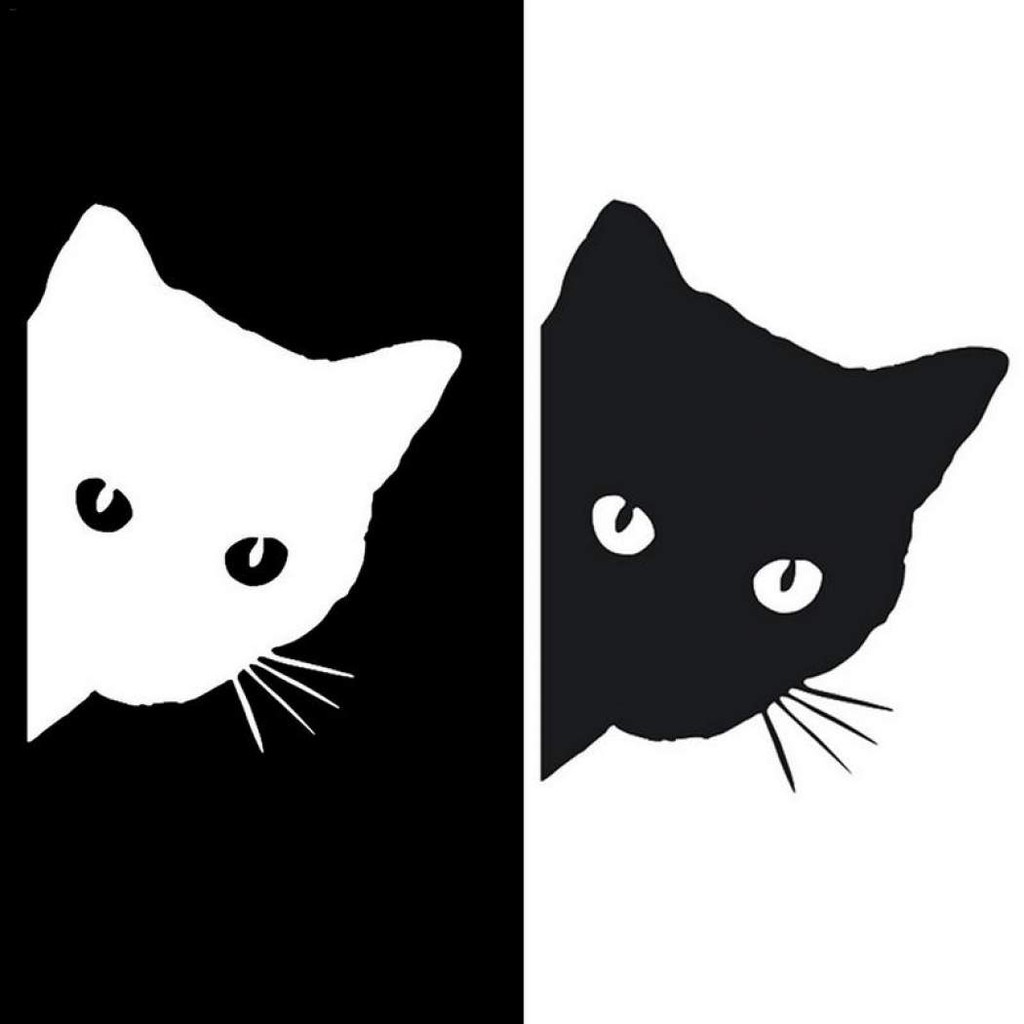 1 bộ 02 chiếc Decal hình mèo