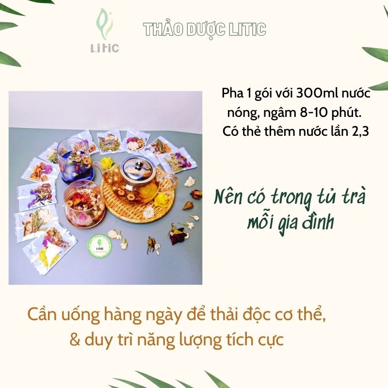 trà hoa quả khô LITIC (1 gói) detox - thải độc, thanh lọc cơ thể