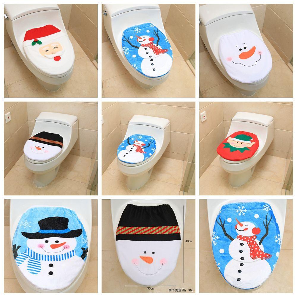 KUNHEV Vỏ Bọc Nắp Bồn Cầu Chất Lượng Cao Trang Trí Giáng Sinh