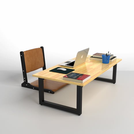 Bàn gấp bệt 50x1mx35cm mặt gỗ cao su, chân gấp bệt