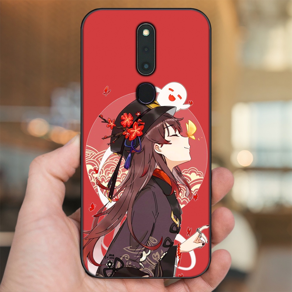 Ốp lưng Oppo F11 Pro viền đen in hình Hutao Genshin Impact